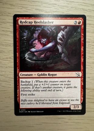 Redcap Heelslasher, brand: Magic: The Gathering, condition: Like new, €1.00, €1.75 includes Buyer Protection