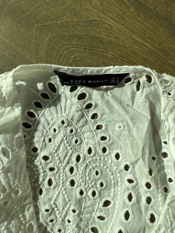 Zara button up embroidered top 2