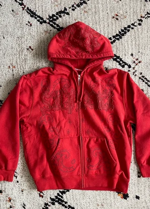 Supreme Leather Applique Zip Up Hooded Sweatshirt, brand: Supreme, condition: New with tags, size: L, €280.00, €294.70 includes Buyer Protection