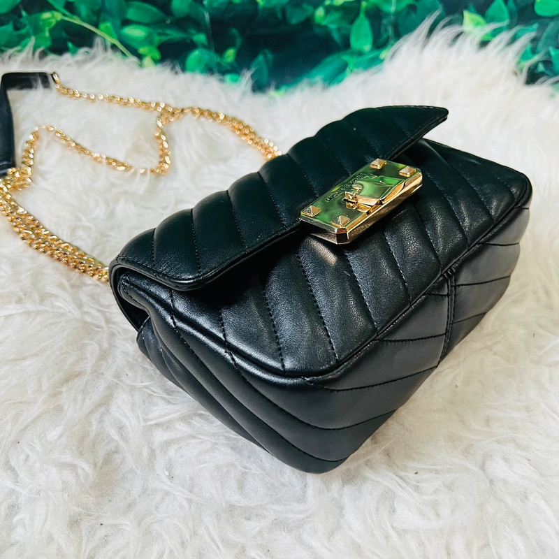 Michael Kors Payton small black mini crossbody bag purse vegan leather quilted Vinted