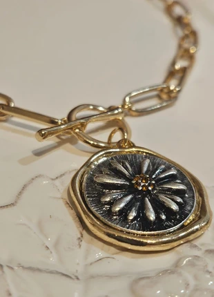 Gold Link Chain Necklace with Vintage-Inspired Daisy Medallion, Elegant Floral Pendant Necklace, brand: Daisy & Flora, condition: New without tags, £10.80, £12.04 includes Buyer Protection