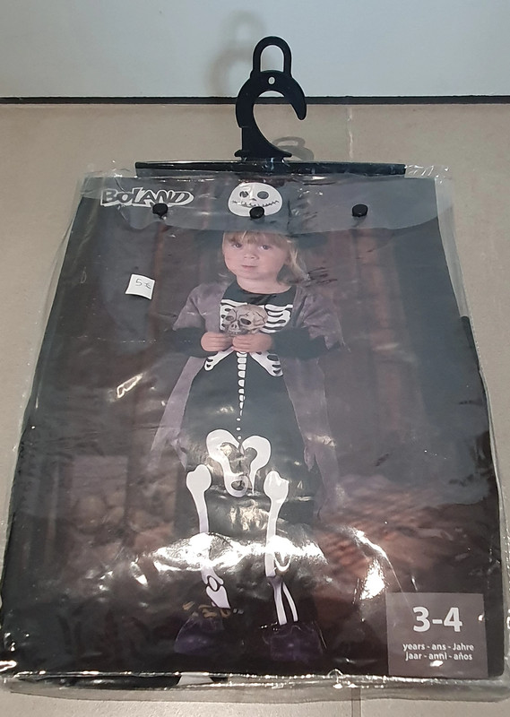 Déguisement squelette Halloween enfant 3/4 ans