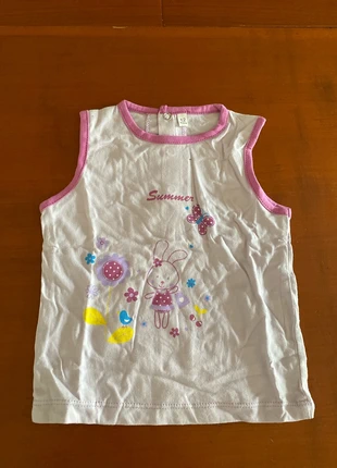 Débardeur 12 mois avec shirt, condition: Good, size: 9-12 months / 74 cm, €1.00, €1.75 includes Buyer Protection