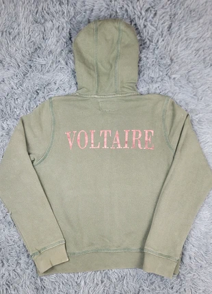 Gilet zipé à capuche Zadig et Voltaire rose kaki / vert foncé XS, merk: Zadig & Voltaire, staat: Heel goed, maat: XS / 34 / 6, € 49,99, € 53,19 inclusief Kopersbescherming