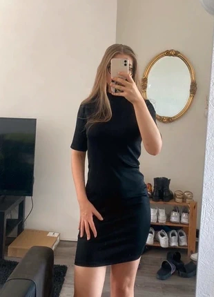 Black Ribbed Sheen Bodycon Dress, brand: New Look, condition: New without tags, size: L / 40 / 12, €12.00, €13.30 includes Buyer Protection