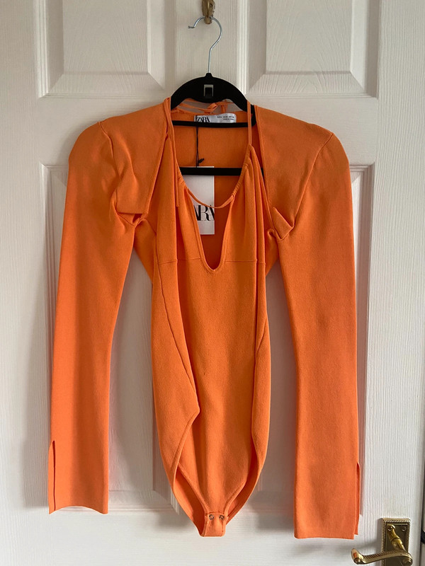 Zara deals orange bodysuit