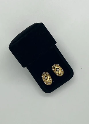 Boucles d'Oreilles Géométriques en argent 925 et Plaquées Or 24K, Perles et Zircon, état: Neuf avec étiquette, 12,00 €, 13,30 € Protection acheteurs (Pro) incluse