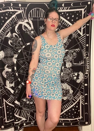 Sourpuss Aqua Blue Optical Delusion Eyeball Gothic Dress, brand: Sourpuss, condition: New with tags, size: M / UK 12-14, £50.27, £53.48 includes Buyer Protection