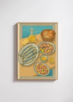 Poster: Croatian coastal table, merk: amera, staat: Nieuw met prijskaartje, € 7,00, € 8,05 inclusief Kopersbescherming Pro
