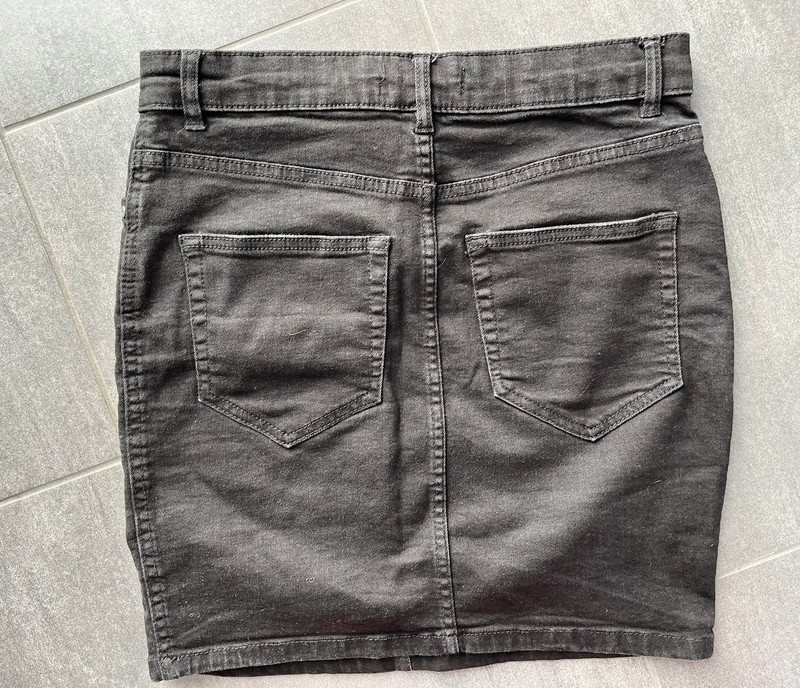 Jeans Minirock von H&M | Größe 38 | kurzer Rock | schwarz | 5 Pocket 3