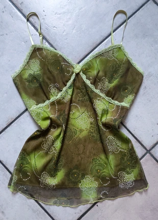 Vintage Y2K Fairy Lace Green and Brown Top, marke: Vintage Dressing, zustand: Sehr gut, größe: S / 36 / 8, 18,00 €, 19,60 € inklusive Vinted-Käuferschutz