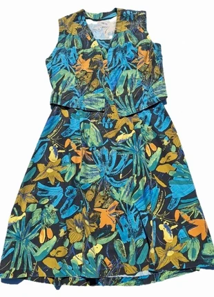 Robe imprimé tropical vintage veston sans manches ensemble fait main, marque: Vintage, état: Très bon état, taille: XL / 42 / 14, 9,00 €, 10,15 € Protection acheteurs incluse