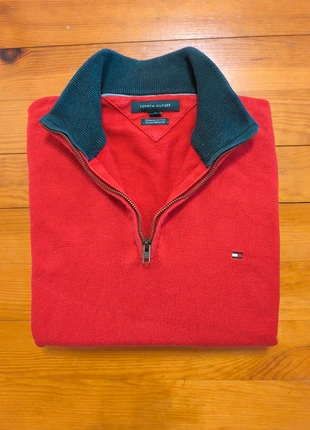 Pull Tommy Hilfiger - 1/4 Zip Half Zip - Col camionneur - Rouge - Taille XL, brand: Tommy Hilfiger, condition: Very good, size: XL, €39.99, €42.69 includes Buyer Protection