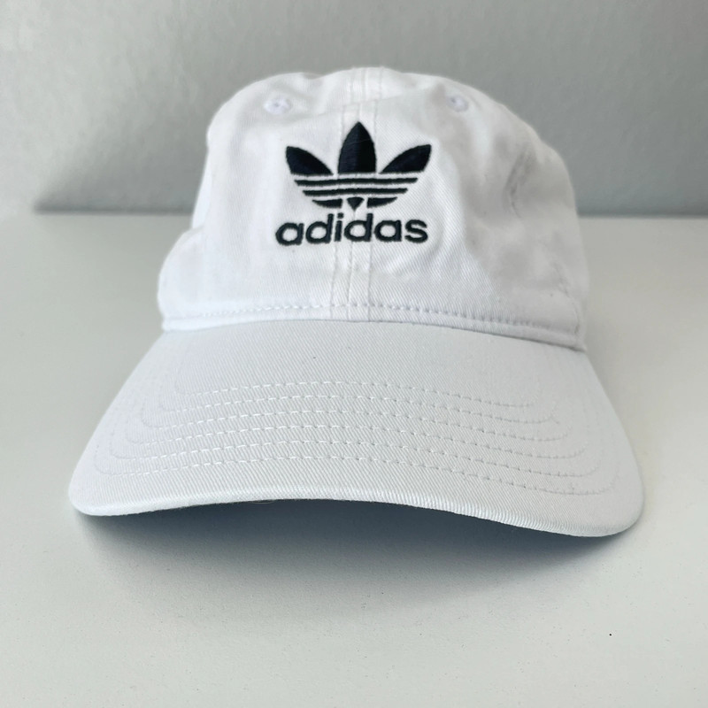Adidas Originals Relaxed Strap Back Hat White Black Trefoil Logo Baseball Vinted