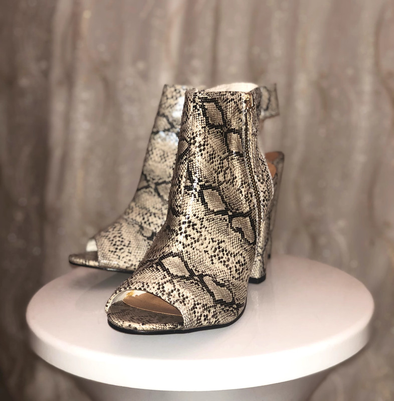 Faux snakeskin ankle discount boots