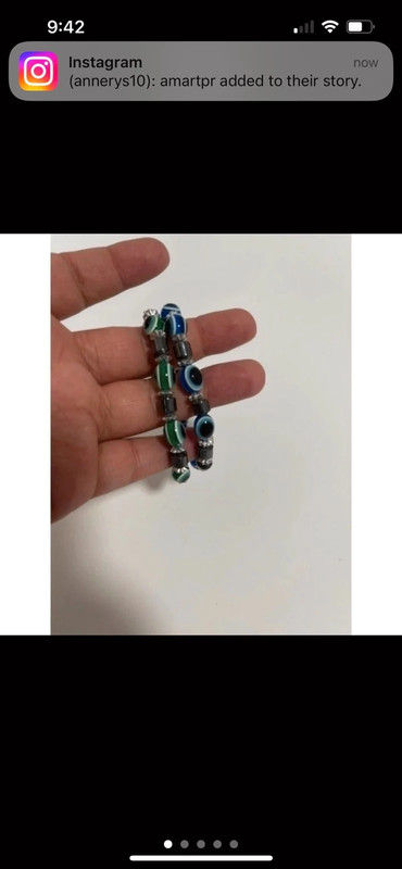 Green and blue evil eye bracelet 1
