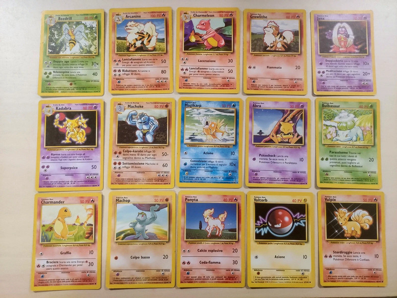 34 carte Pokemon set base ITA