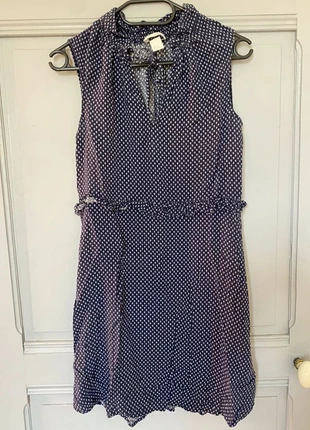 💙 Robe H&M T.34 – bleu marine à fleurs & volants, marque: H&M, état: Bon état, taille: XS / 34 / 6, 5,00 €, 5,95 € Protection acheteurs incluse