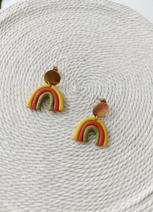 Boucles oreille arc en ciel moutarde kaki 🌈, marca: Création Française, estado: Nuevo sin etiquetas, 5,50 €, 6,48 € Protección al comprador incluida