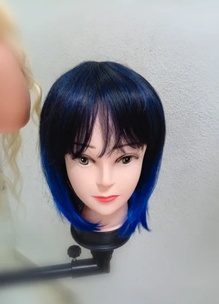 Straight Blue Bob Wig with Bangs, merk: bob wig, staat: Nieuw zonder prijskaartje, € 10,00, € 11,20 inclusief Kopersbescherming