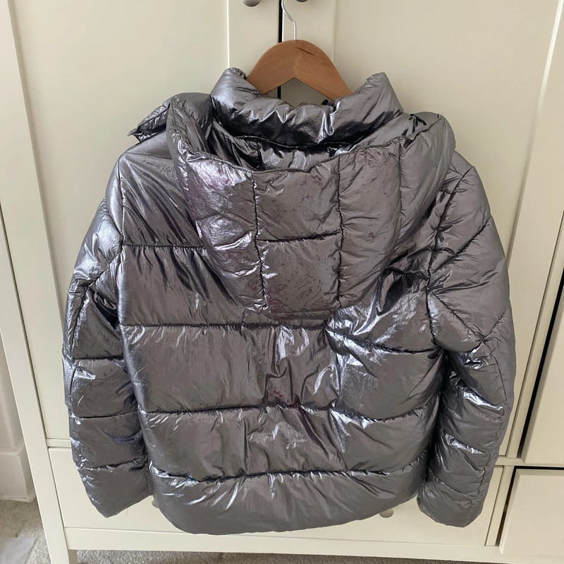 Silver puffer coat zara discount