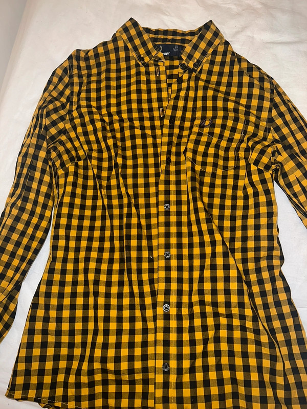 Women’s mustard Fred Perry checked shirt 1