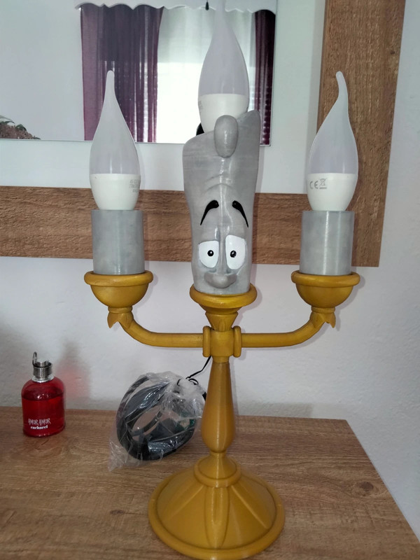 Prisionero de guerra Albardilla desinfectante Lampara candelabro Lumiere Bella y bestia realizada en impresión 3D. Mirar  descripción producto. - Vinted