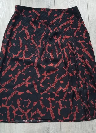 Jupe mi-longue Idano – noir & brun – Taille S / 36 / T1, merk: Idano, staat: Heel goed, maat: S / 36 / 8, € 5,00, € 5,95 inclusief Kopersbescherming