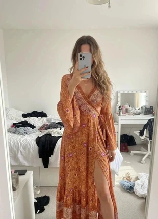 Robe longue bohème orange fluide à imprimé floral #058, marque: Orvella, état: Très bon état, taille: M / 38 / 10, 44,99 €, 47,94 € Protection acheteurs incluse