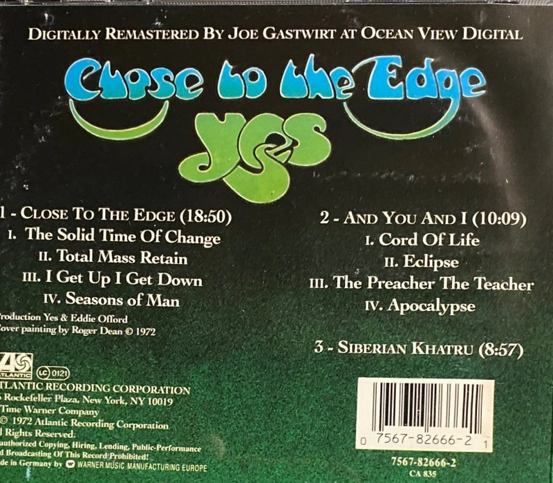 Yes - Close to the edge CD 2