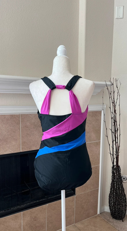 Color block one piece swimsuit 1