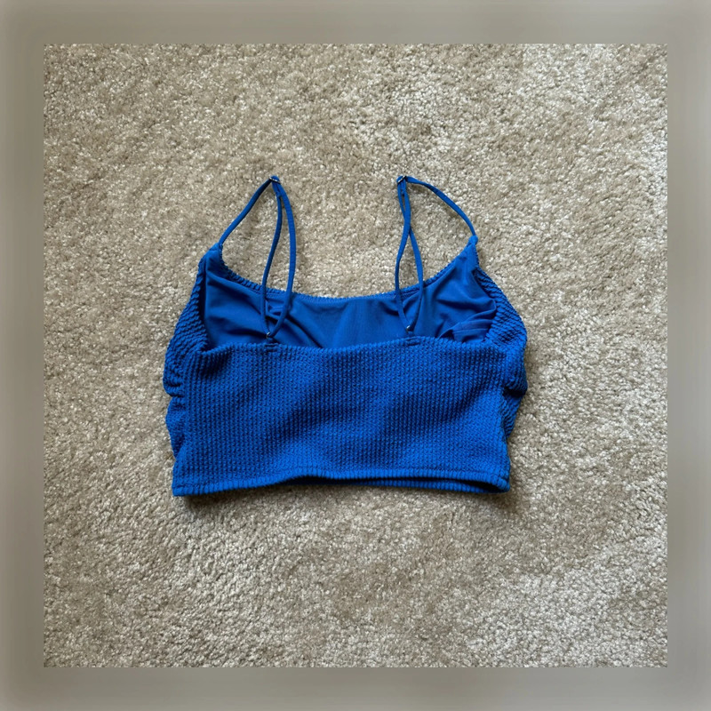 Blue H&M Ribbed Swim Crop Top 3