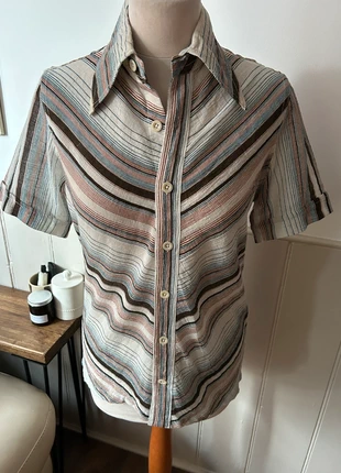 Vintage 70s Indian cheesecloth stripe shirt, brand: Vintage Dressing, condition: Very good, size: S / 8, £35.00, £37.45 includes Buyer Protection