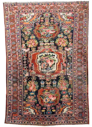Tapis d'Orient Iran Ancien Bakhtiar Faradombeh Gol-farang 3.37 x 2.13 Mètres, merk: Vintage, staat: Veelgebruikt, € 650,00, € 663,00 inclusief Kopersbescherming Pro