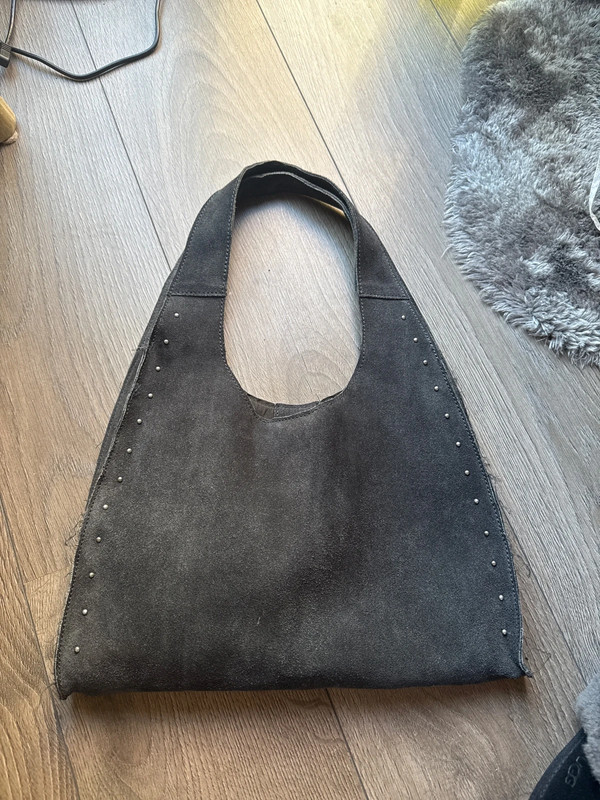 Mango Suede Bag with Studs
