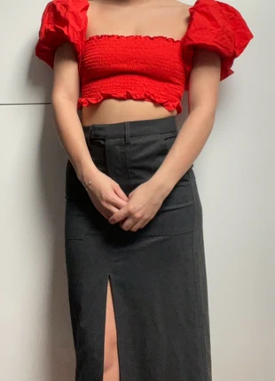 Top manches bouffantes rouge Zara, brand: Zara, condition: New without tags, size: S / 36 / 8, €5.00, €5.95 includes Buyer Protection