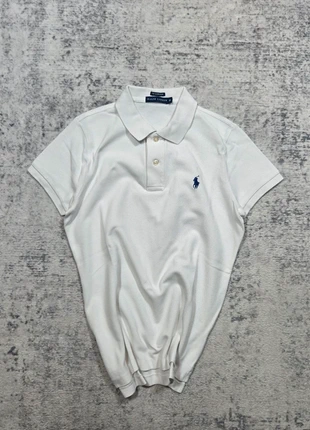 👕 Polo Ralph Lauren Blanc Femme M Skinny Fit Logo Brodé Preppy, marca: Ralph Lauren, estado: Muito bom, tamanho: M / 38 / 10, €34.99, €37.44 inclui Proteção do Comprador Pro