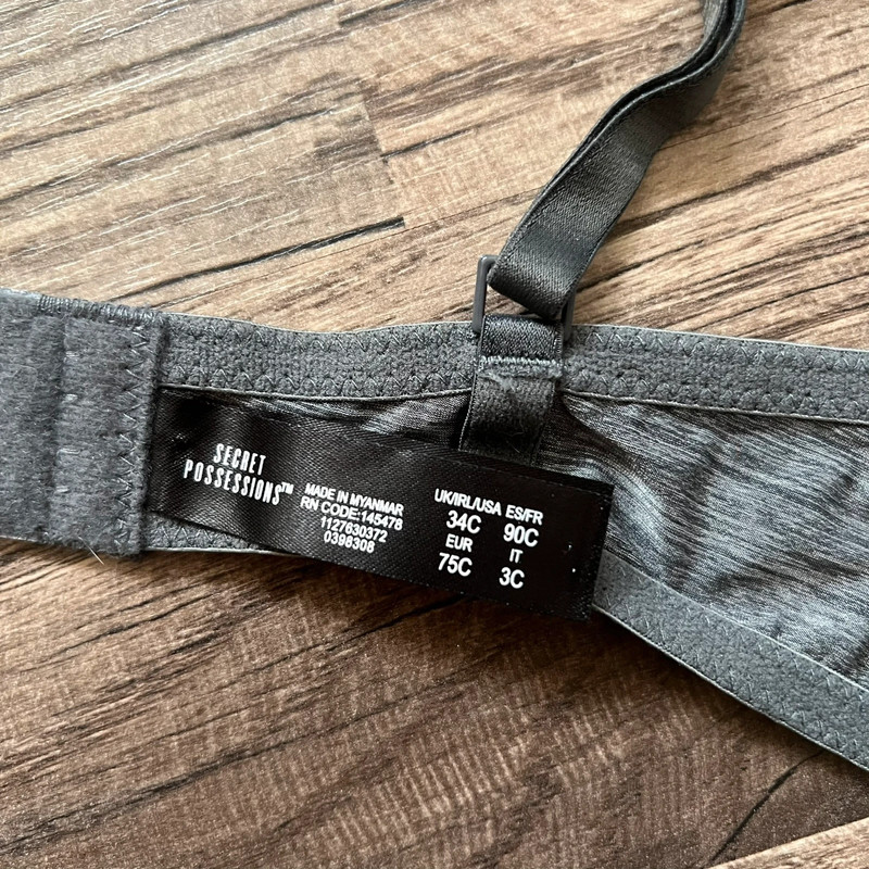 Secret Possessions NWOT grey t-shirt bra 34C 3