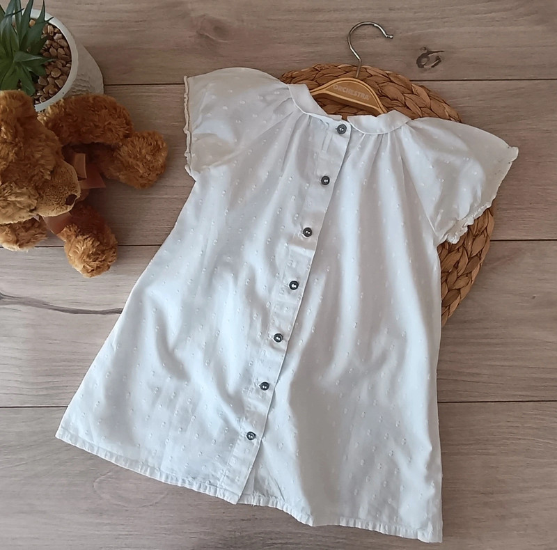 Magnifique Robe Blanche Petit Bateau 24 mois 2