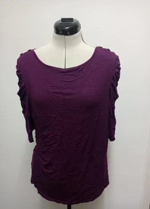Purple ruched 3/4 sleeve top size 16, brand: M&Co, condition: Very good, size: XXL / 16, £2.00, £2.80 includes Buyer Protection