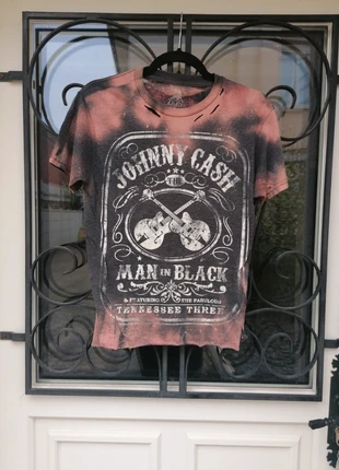 T-shirt customisé Johnny Cash tie dye S, brand: Zion, condition: Very good, size: S / 36 / 8, €6.00, €7.00 includes Buyer Protection