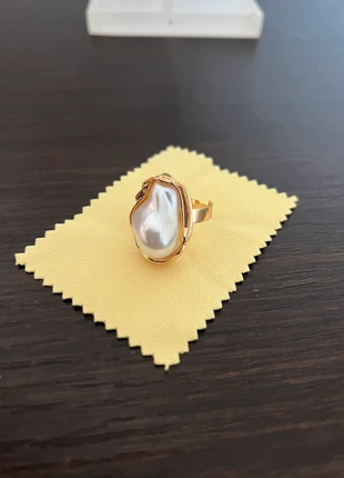 Anello regolabile con perla e bordo dorato, marque: Bianca, état: Neuf sans étiquette, taille: Ajustable, 7,00 €, 8,05 € Protection acheteurs incluse