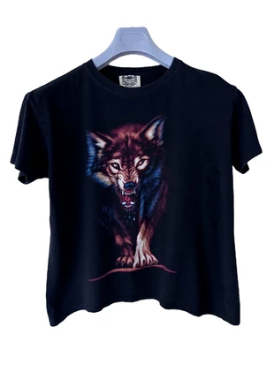 T-shirt print graphic loup wolf vintage y2k, merk: Vintage Dressing, staat: Heel goed, maat: L / 40 / 12, € 15,00, € 16,45 inclusief Kopersbescherming