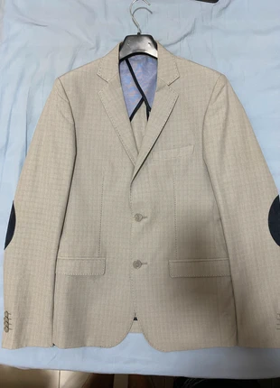 Giacca maschile grigia - con toppe - taglia 44 | stile classico sportivo, merk: King, staat: Heel goed, maat: 44, € 18,56, € 20,19 inclusief Kopersbescherming