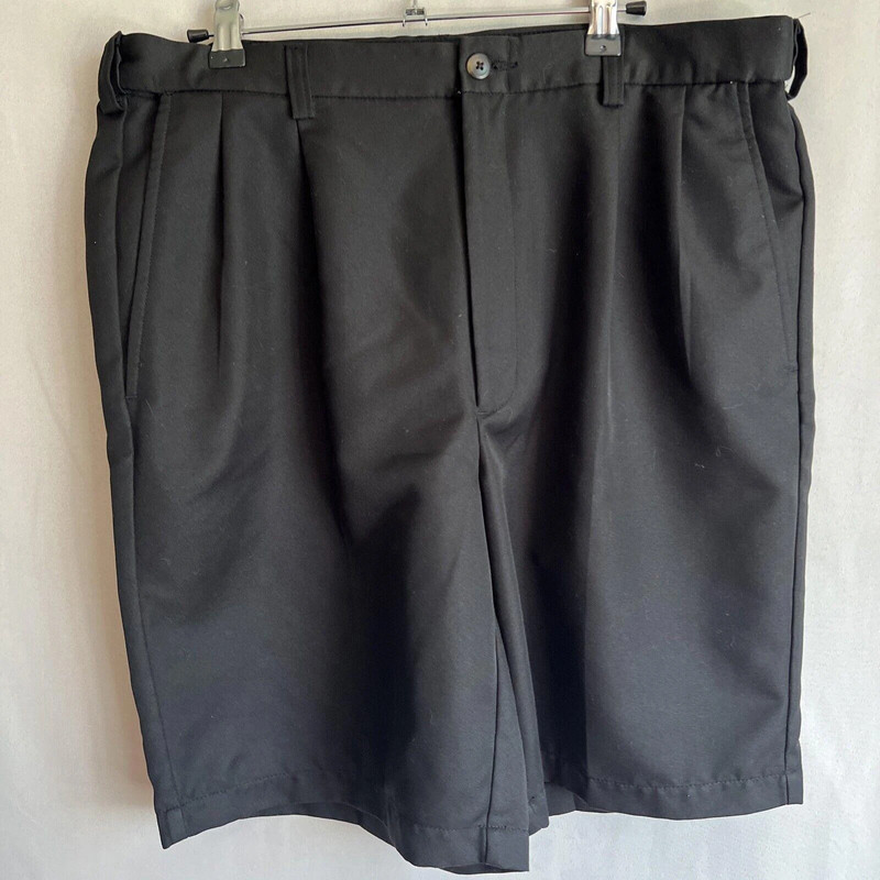 Haggar | Black Pleated Front Men'S Shorts - Size 34 2