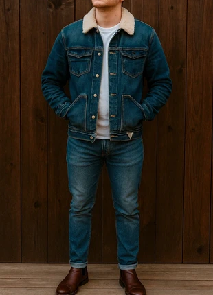 Veste jean Guess Sherpa Trucker homme taille M, marke: GUESS, zustand: Sehr gut, größe: M, 34,90 €, 37,35 € inklusive Vinted-Käuferschutz