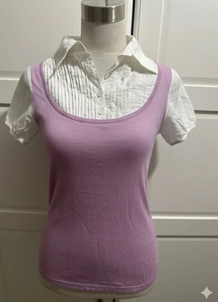 Pull chemise manche courte y2k M/L, marque: HK2028, état: Neuf avec étiquette, taille: M / 38 / 10, 8,00 €, 9,10 € Protection acheteurs incluse