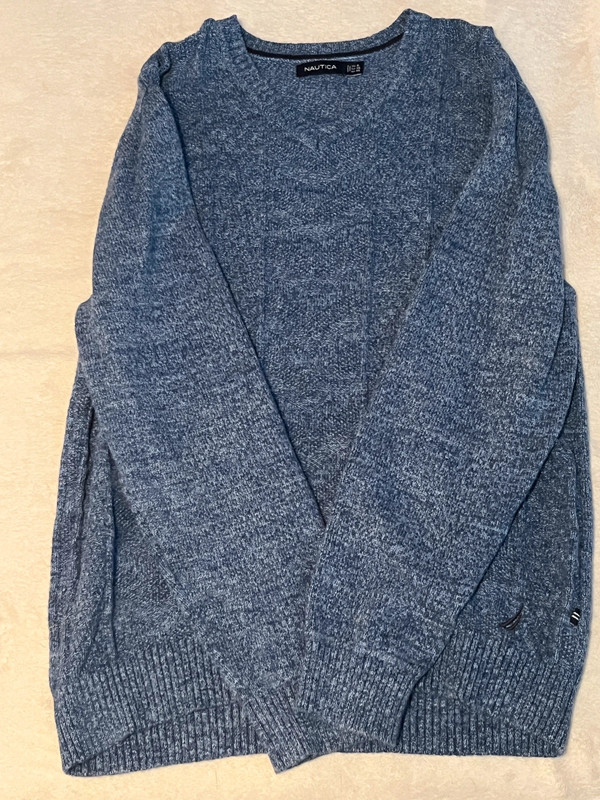 VNeck Chunky Navy Blue Sweater 3