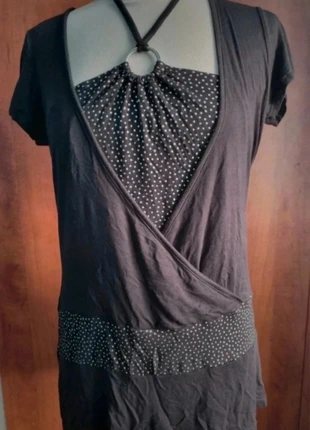 Blouse taille 46/48 noir avec pois argenté, état: Très bon état, taille: XXXL / 46 / 18, 23,00 €, 24,85 € Protection acheteurs incluse