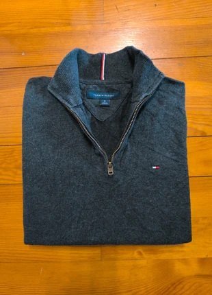 Pull Tommy Hilfiger - 1/4 Zip Half Zip - Col camionneur - Gris anthracite - Taille M, marke: Tommy Hilfiger, zustand: Sehr gut, größe: M, 39,99 €, 42,69 € inklusive Vinted-Käuferschutz
